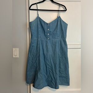 GAP Blue Denim Spaghetti Strap Dress